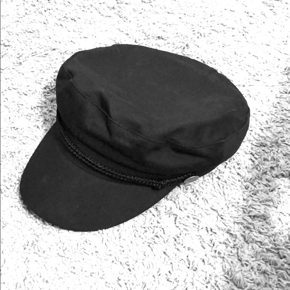 Pure cotton black Newsboy Cap